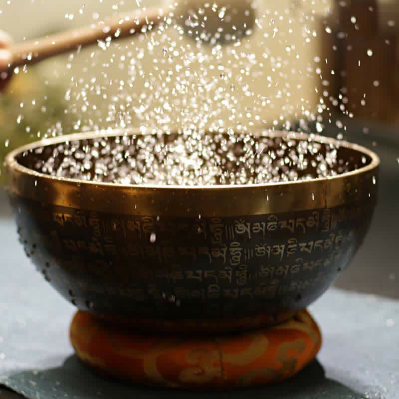 Sutra-Engraved Copper Singing Bowl Set — product view 2