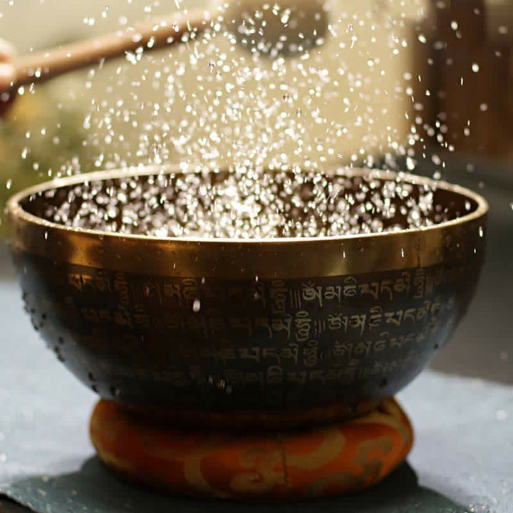 Sutra-Engraved Copper Singing Bowl Set — product view 2