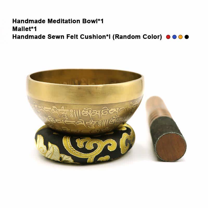 Sutra-Engraved Copper Singing Bowl Set — product view 3