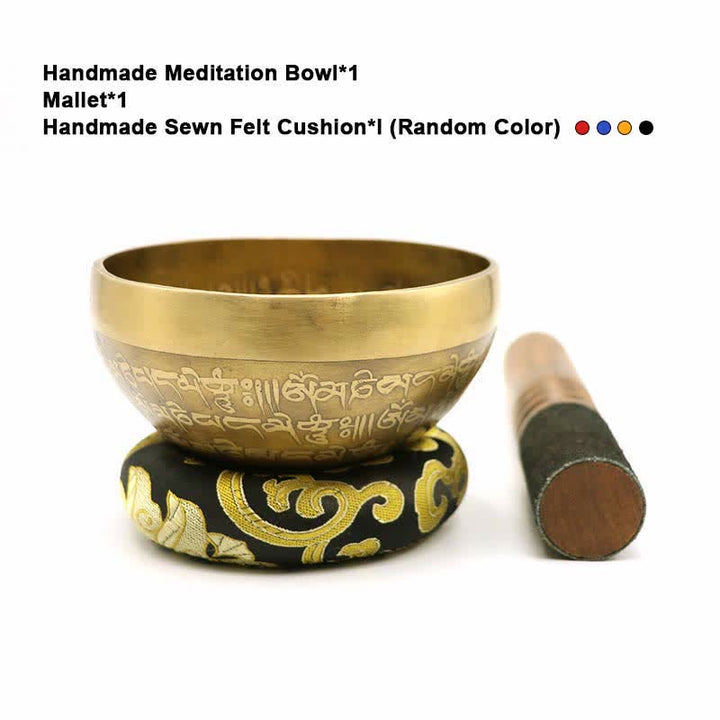 Sutra-Engraved Copper Singing Bowl Set — product view 3
