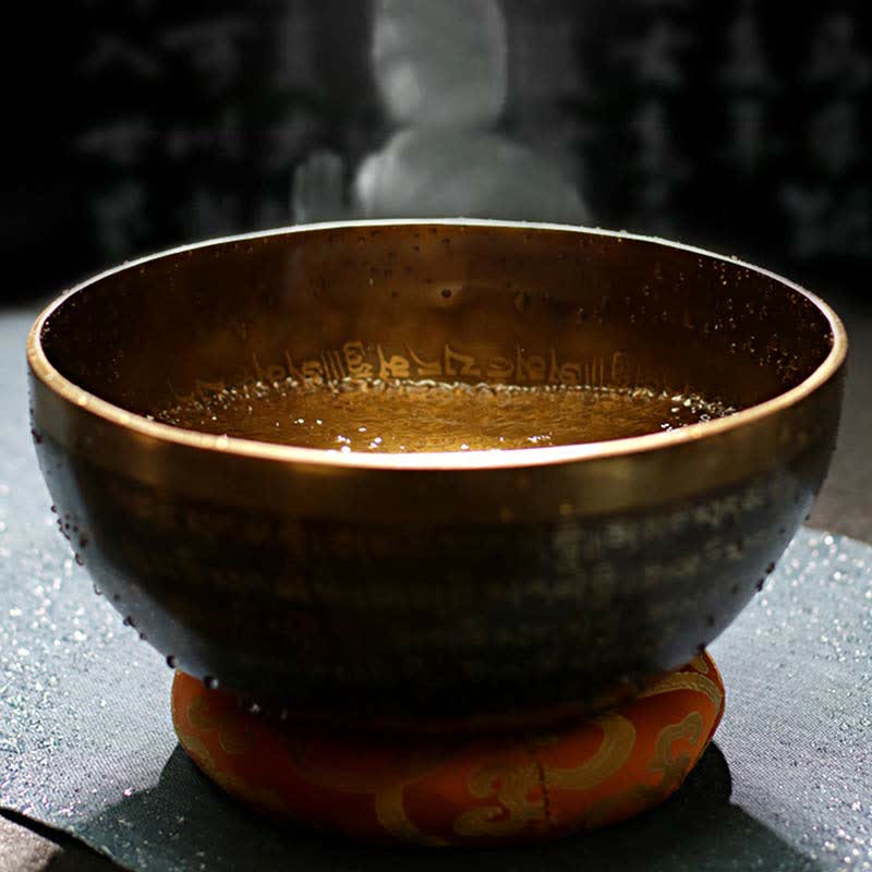 Sutra-Engraved Copper Singing Bowl Set — product view 4