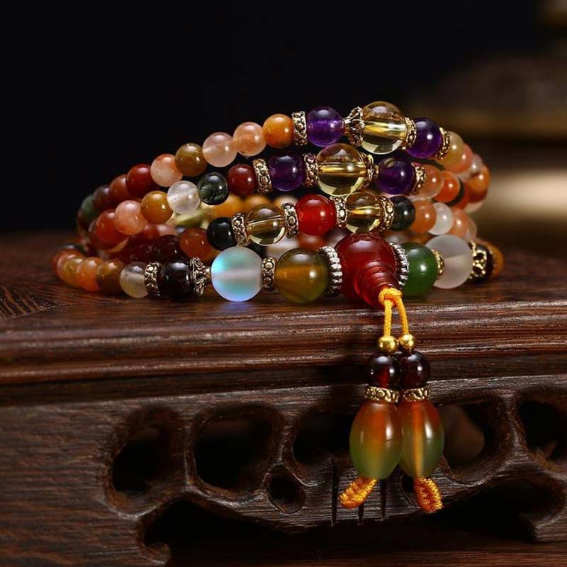 Quartz 108-Bead Mala Bracelet — main product view