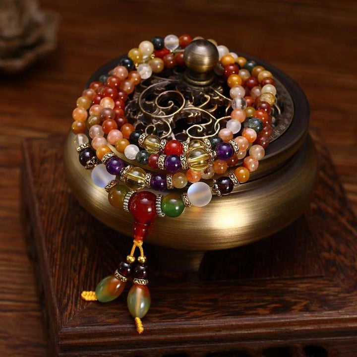 Quartz 108-Bead Mala Bracelet — product view 2