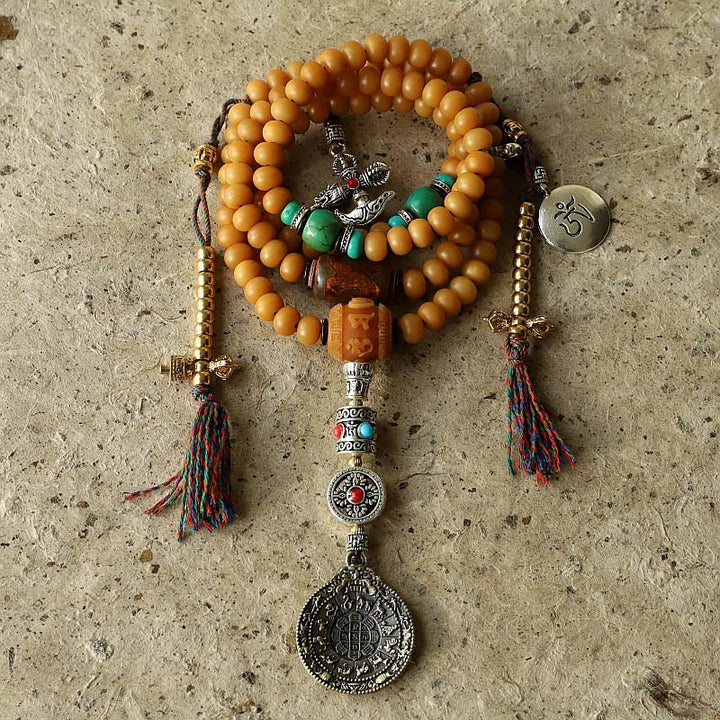 Tibetan Bodhi Seed Bagua Vajra 108-Bead Mala Bracelet — main product view