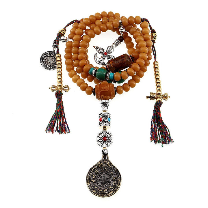 Tibetan Bodhi Seed Bagua Vajra 108-Bead Mala Bracelet — product view 2
