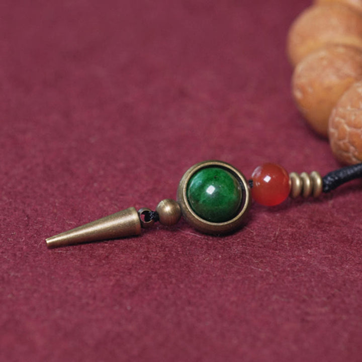 Tibetan Bodhi Seed Dzi Bead Wrist Mala Bracelet — product view 4