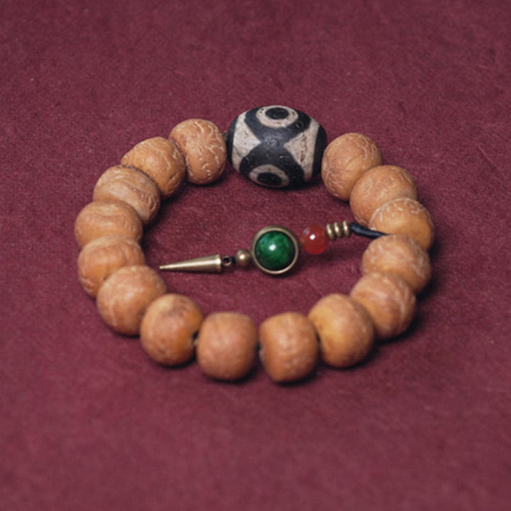 Tibetan Bodhi Seed Dzi Bead Wrist Mala Bracelet — product view 8