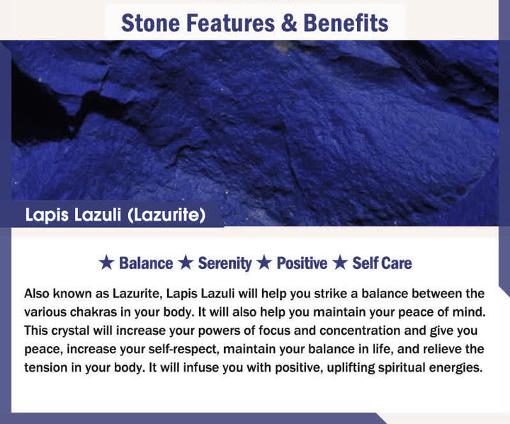 Lapis-Lazuli-Style Square-Bead Red Cord Bracelet — lapis lazuli material information card