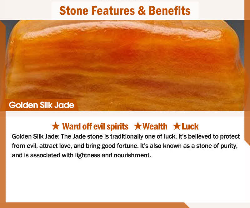 Golden Silk Jade Lotus Charm Bracelet – product view 7