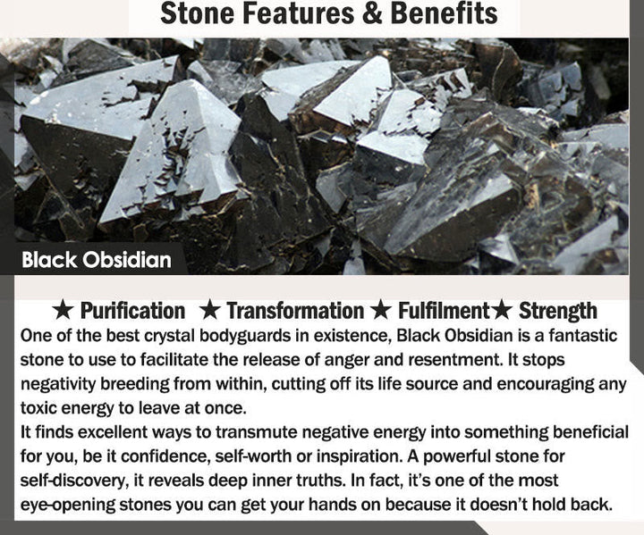 Black Obsidian Square-Bead Cord Bracelet – product view 6