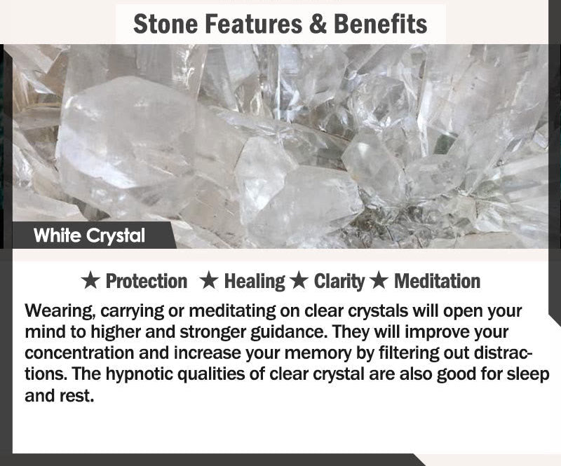 White Crystal & Sandalwood 108-Bead Mala – product view 7