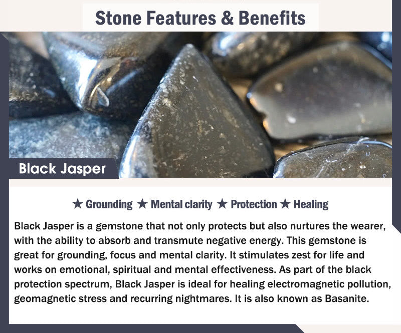 Black Jasper & Rhodonite 108-Bead Mala Bracelet – product view 9