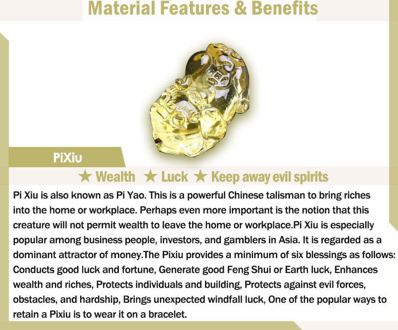 Natural Citrine Pixiu Bead Bracelet – product view 6
