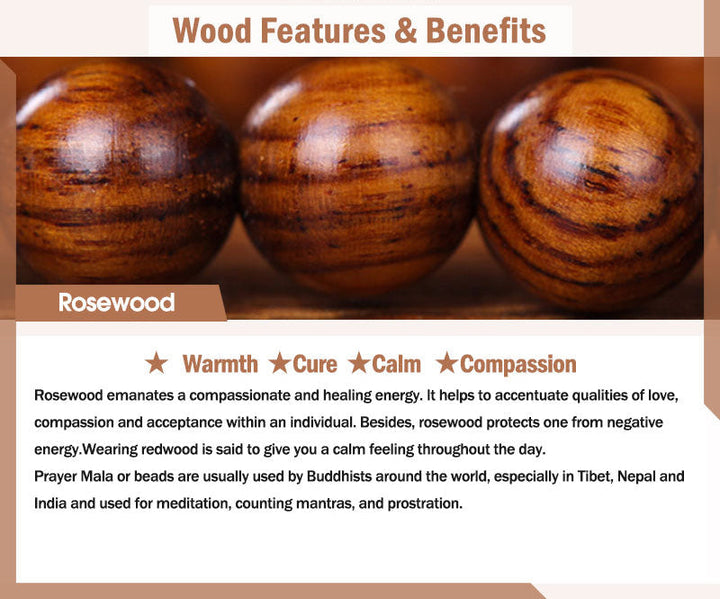 Rosewood Engraved Tiger Bead Bracelet — view 9