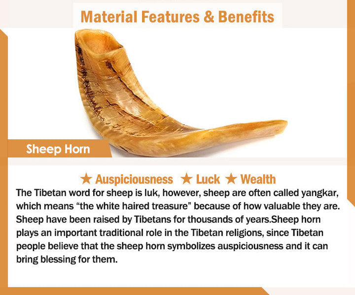 Tibetan sheep horn and silver mantra bracelet — view 18