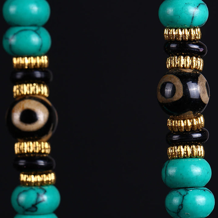 Tibetan Turquoise Dzi Bead 108-Bead Mala — product view 8