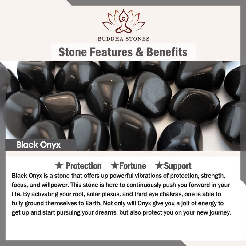 Tibetan Black Onyx Three-Eyed Dzi Beads 108-Bead Mala Bracelet — product view 17