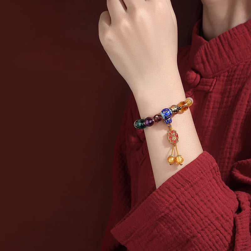Tibetan Colorful Incense Ash Liuli Glass Bead Om Mani Padme Wrist Mala — product view 7