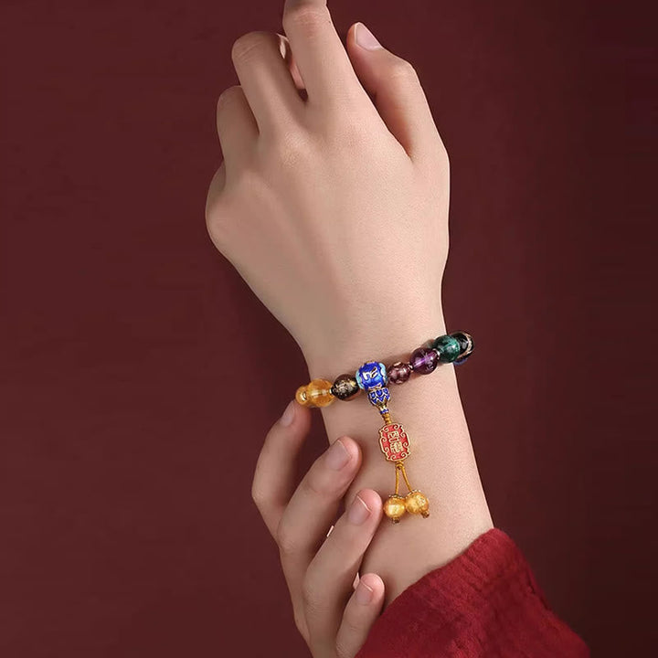 Tibetan Colorful Incense Ash Liuli Glass Bead Om Mani Padme Wrist Mala — product view 8