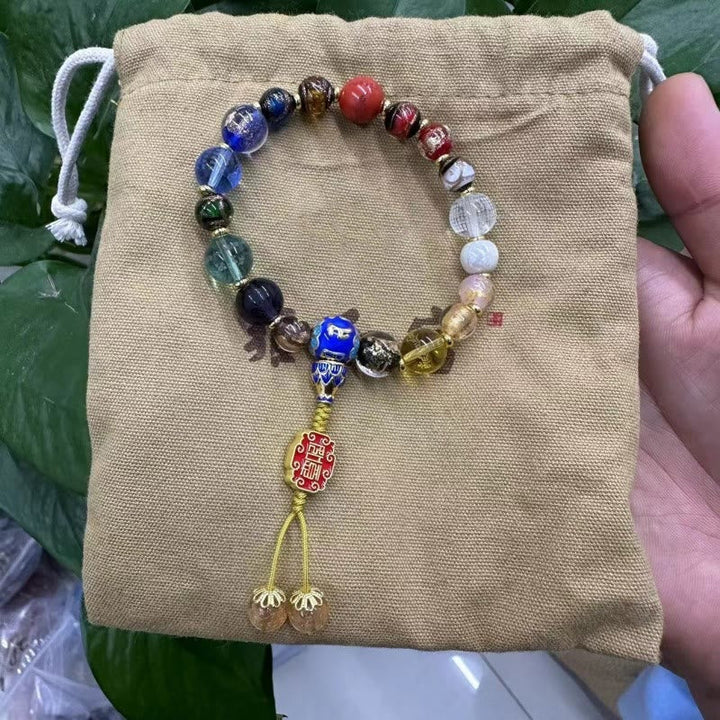 Tibetan Colorful Incense Ash Liuli Glass Bead Om Mani Padme Wrist Mala — product view 9