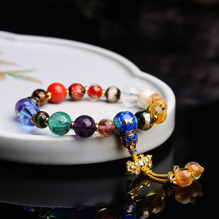 Tibetan Colorful Incense Ash Liuli Glass Bead Om Mani Padme Wrist Mala — product view 11