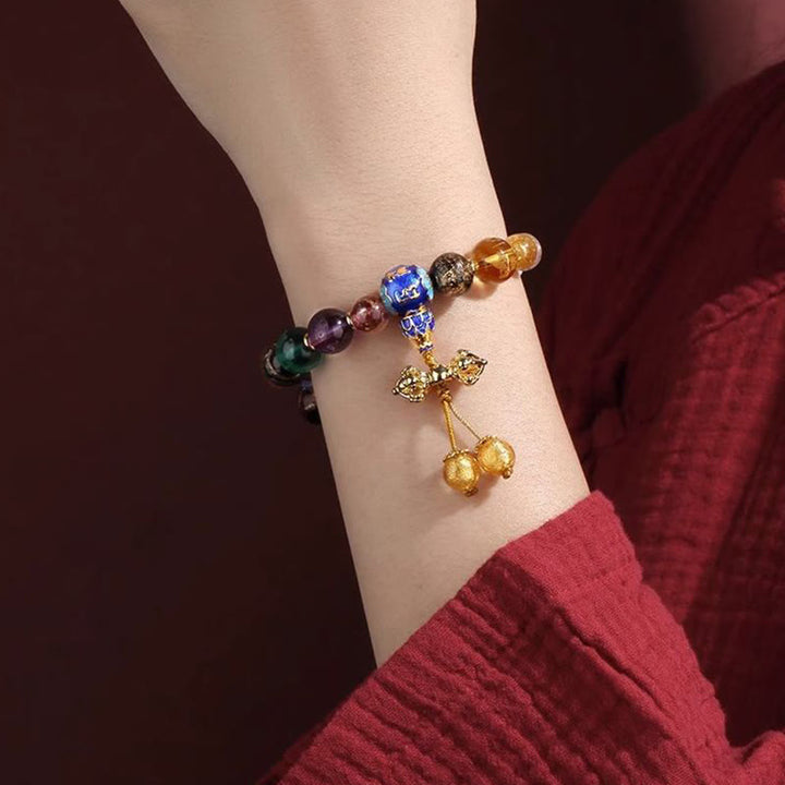 Tibetan Colorful Incense Ash Liuli Glass Bead Om Mani Padme Wrist Mala — product view 13