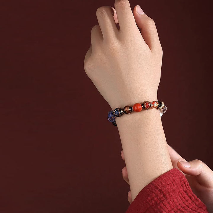 Tibetan Colorful Incense Ash Liuli Glass Bead Om Mani Padme Wrist Mala — product view 14