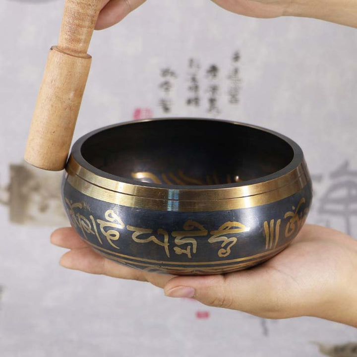 Tibetan Om Mani Padme Hum Copper Singing Bowl — main product view