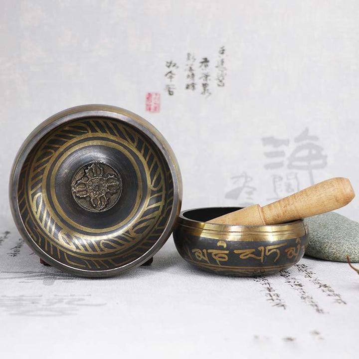 Tibetan Om Mani Padme Hum Copper Singing Bowl — product view 2
