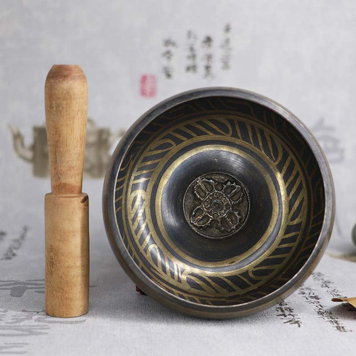 Tibetan Om Mani Padme Hum Copper Singing Bowl — product view 3