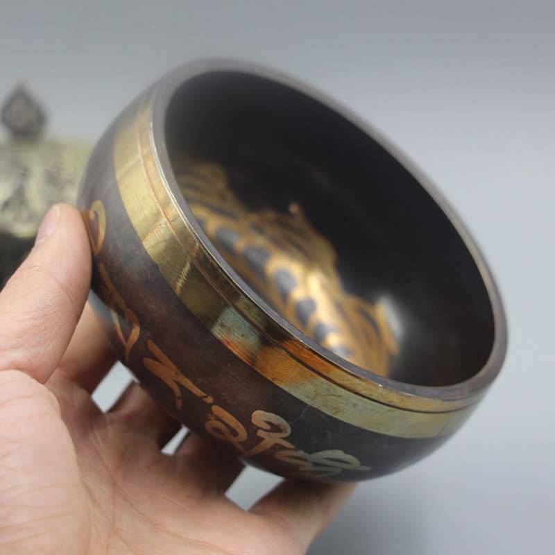 Tibetan Om Mani Padme Hum Copper Singing Bowl — product view 5
