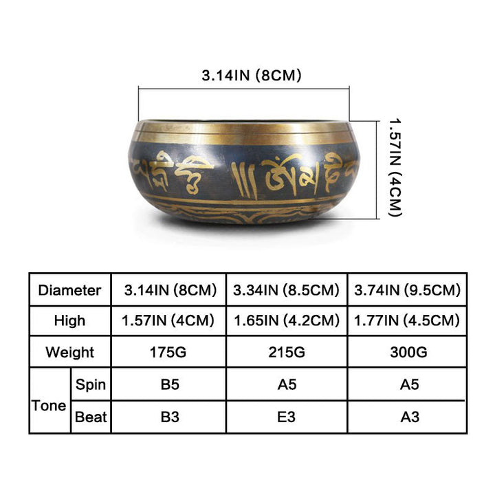 Tibetan Om Mani Padme Hum Copper Singing Bowl — product view 7