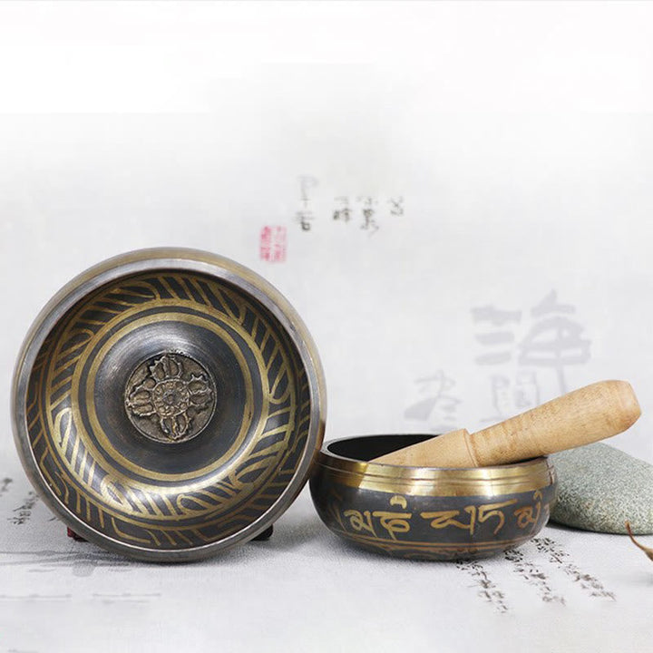 Tibetan Om Mani Padme Hum Copper Singing Bowl — product view 14