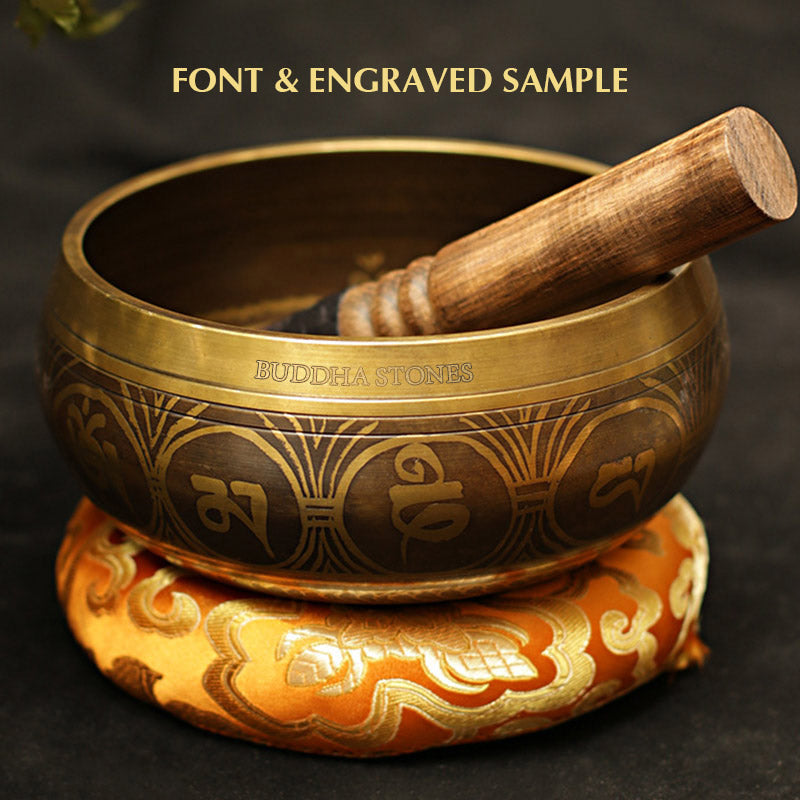 Tibetan Copper Singing Bowl Set with Meditation Design — product view 15