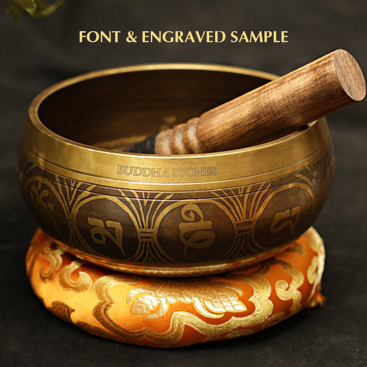 Tibetan Copper Singing Bowl Set with Meditation Design — product view 15