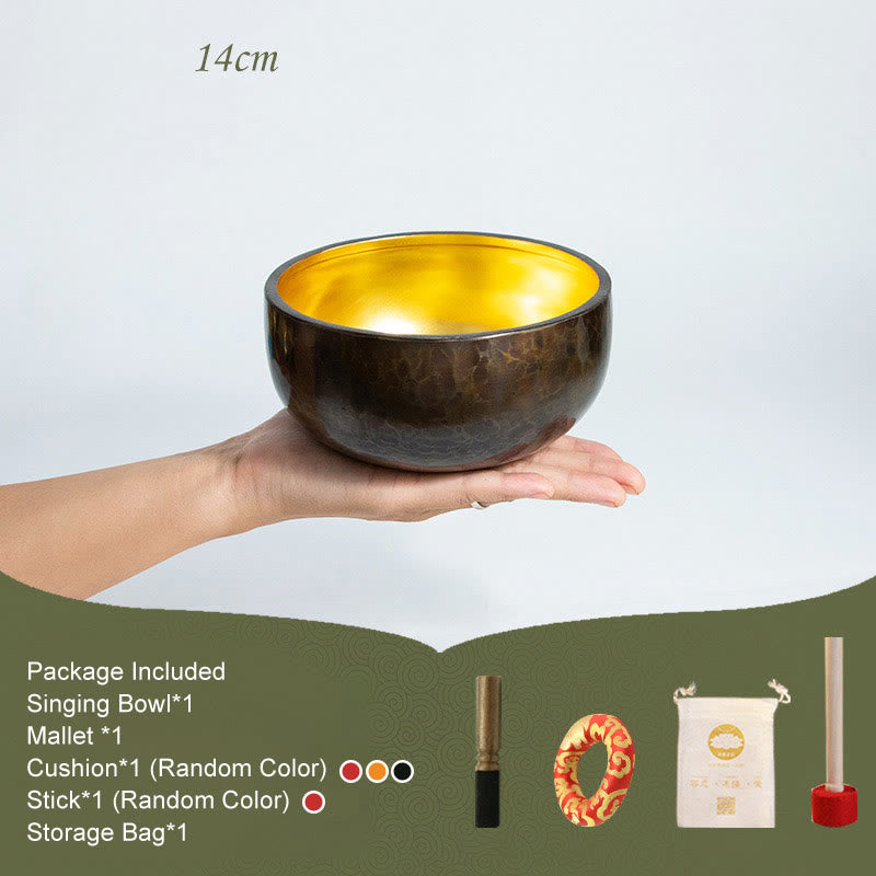 Large Tibetan Copper Singing Bowl Set — product view 2
