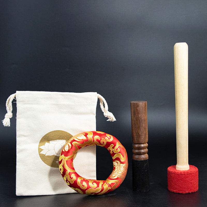 Large Tibetan Copper Singing Bowl Set — product view 12