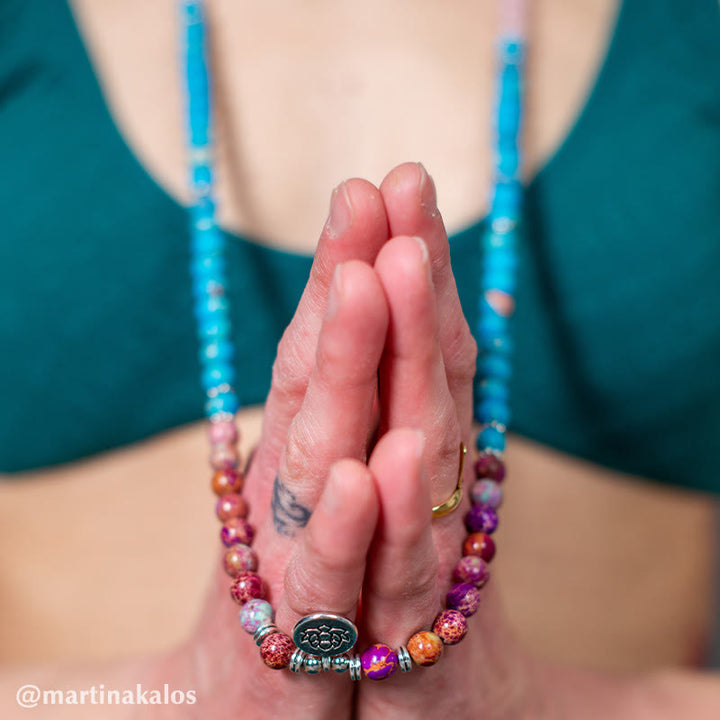 Tibetan Purple Miano Real Bead Lotus Mala — product view 2
