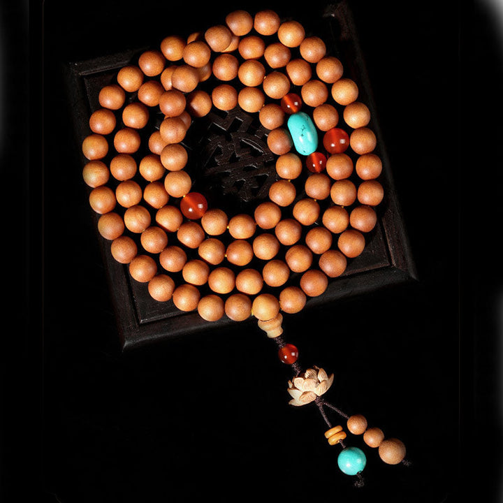 Tibetan Sandalwood Lotus Mala Bracelet — product view 3