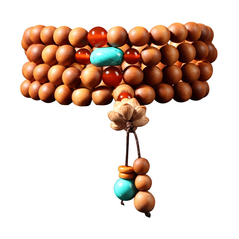Tibetan Sandalwood Lotus Mala Bracelet — product view 7