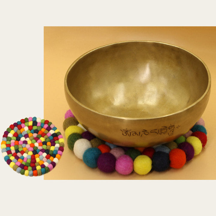 Tibetan Felted Wool Singing Bowl Cushion — product view 6