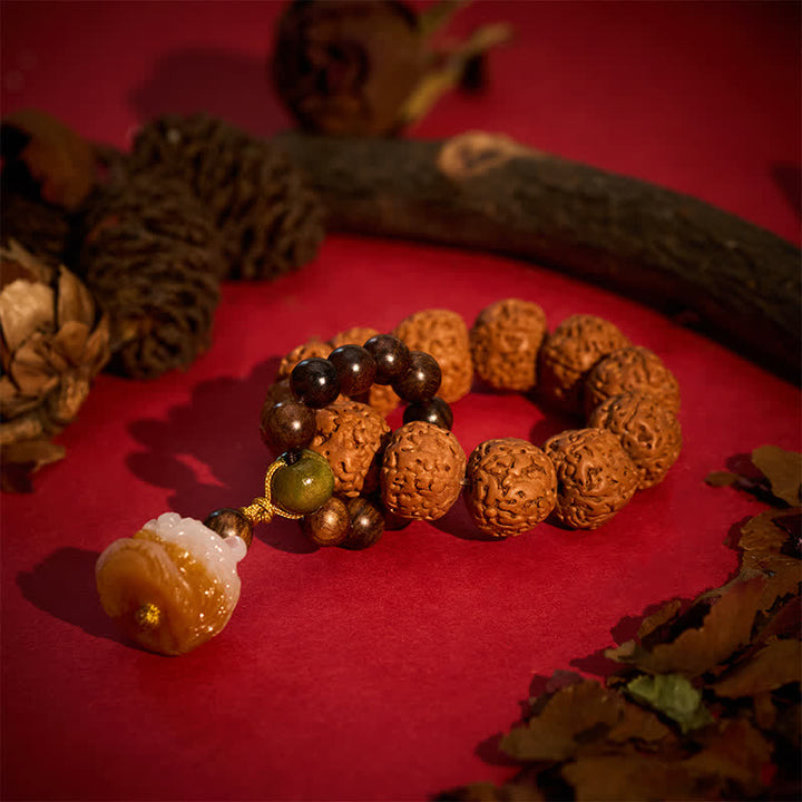 Vajra Seed Charcoal-Grilled Bodhi Lion Pendant Tactile Meditation Beads — product view 3