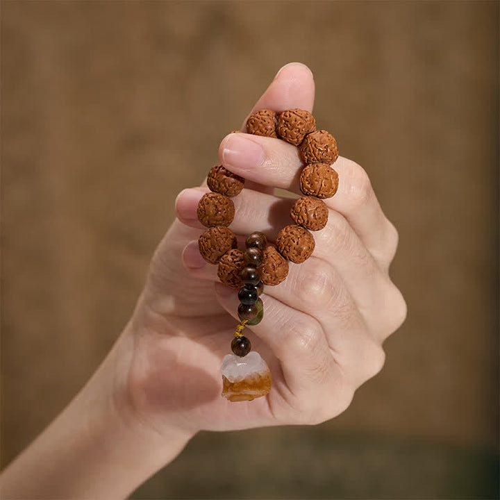 Vajra Seed Charcoal-Grilled Bodhi Lion Pendant Tactile Meditation Beads — product view 4