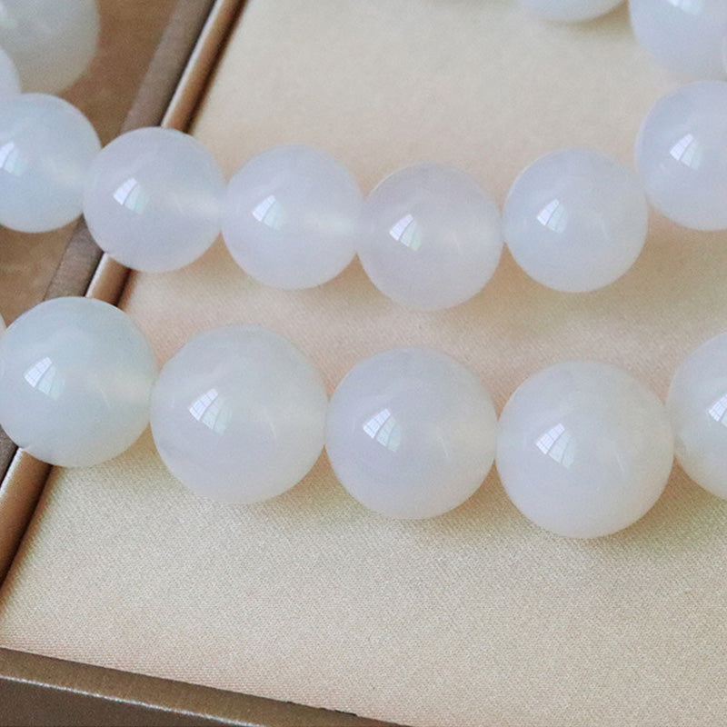 White Agate Red Agate Wrist Mala — product view 10