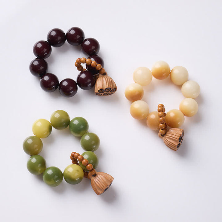 White Bodhi Seed Lotus Pod Beads Tactile Meditation Beads — product view 2