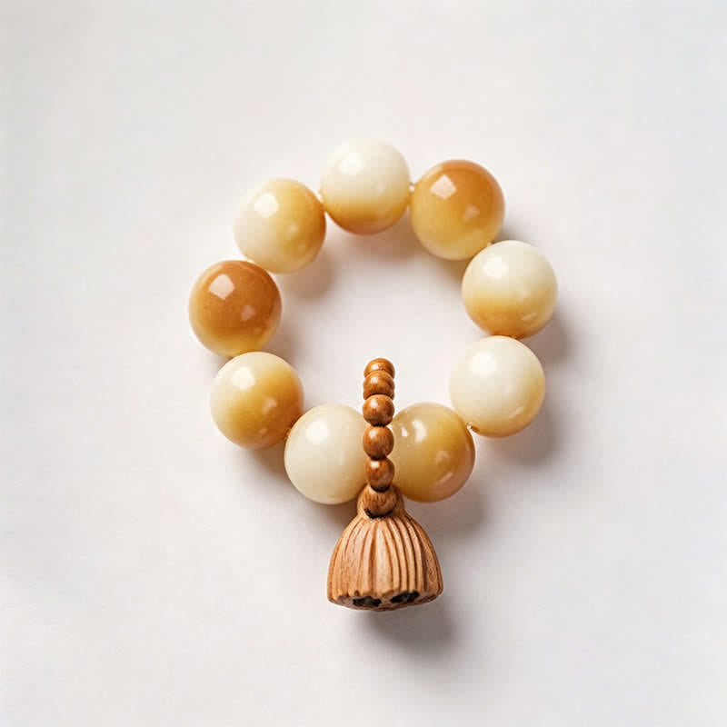 White Bodhi Seed Lotus Pod Beads Tactile Meditation Beads — product view 3