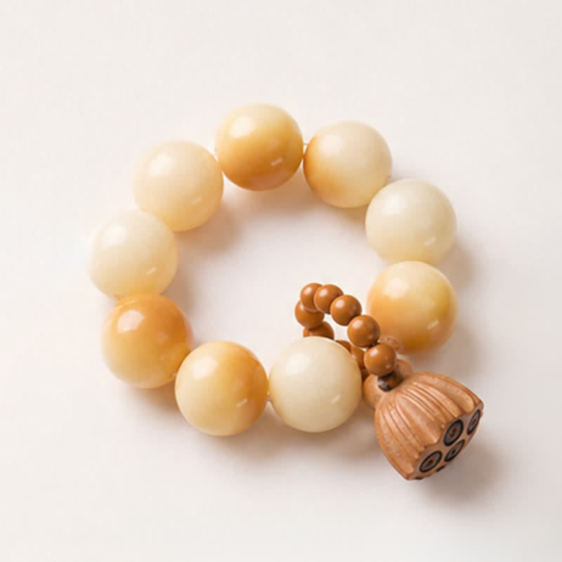 White Bodhi Seed Lotus Pod Beads Tactile Meditation Beads — product view 5