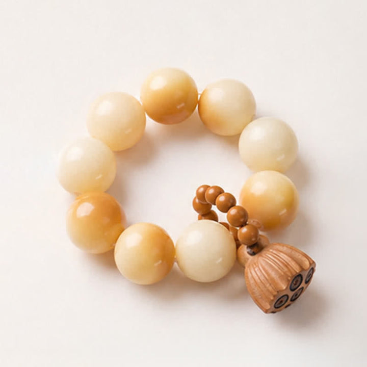 White Bodhi Seed Lotus Pod Beads Tactile Meditation Beads — product view 5