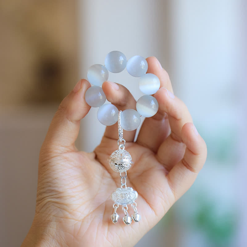 White Cat'S Eye Bell Ruyi Beads Tactile Meditation Beads — main product view