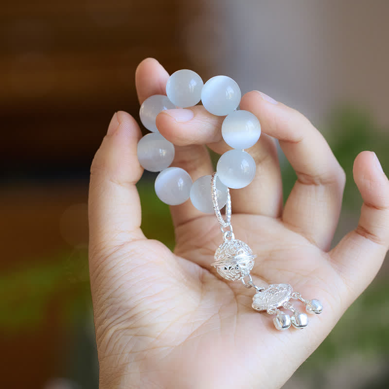 White Cat'S Eye Bell Ruyi Beads Tactile Meditation Beads — product view 2